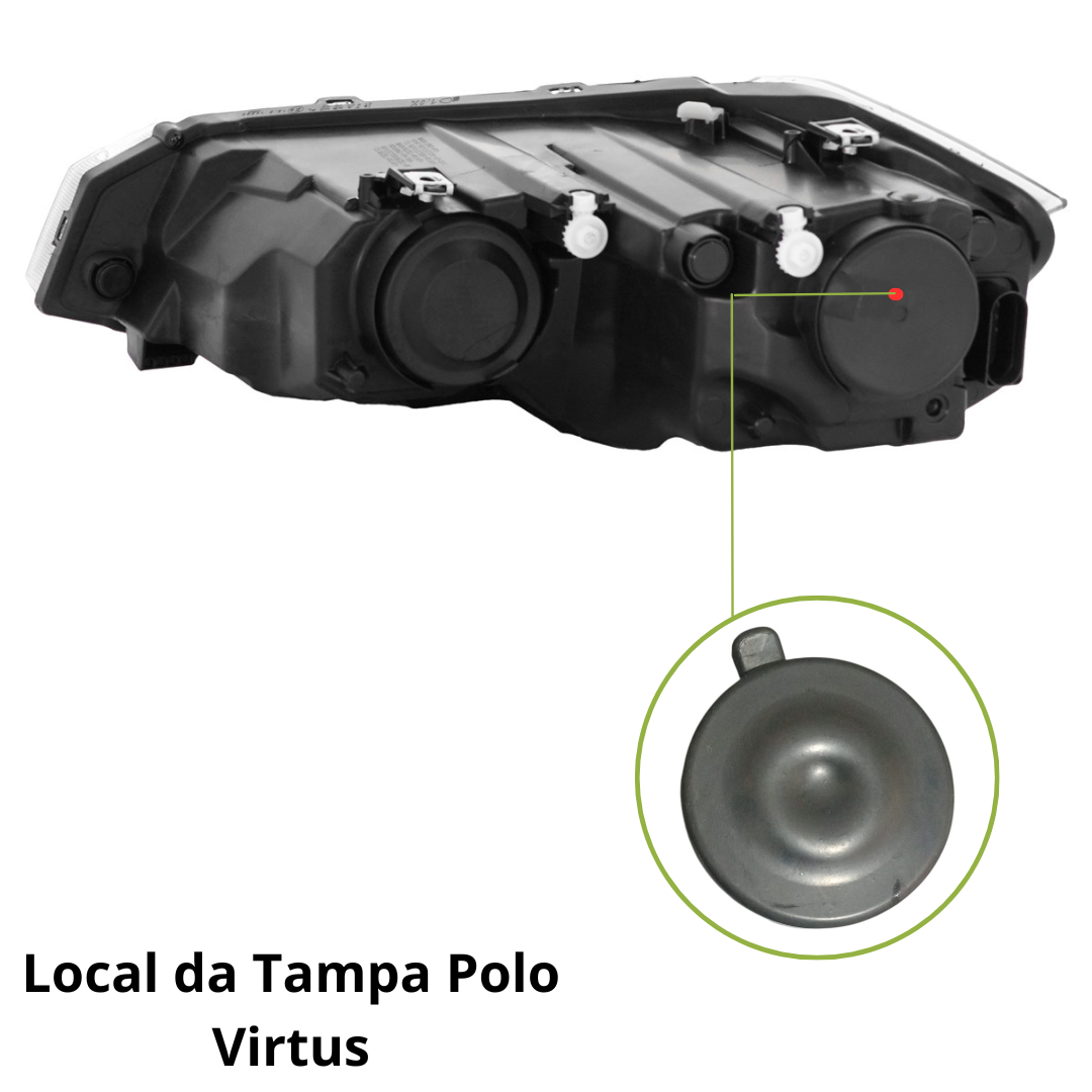 Tampa de veda&ccedil;&atilde;o do farol Volkswagen Polo Virtus 2017 a 2020 original